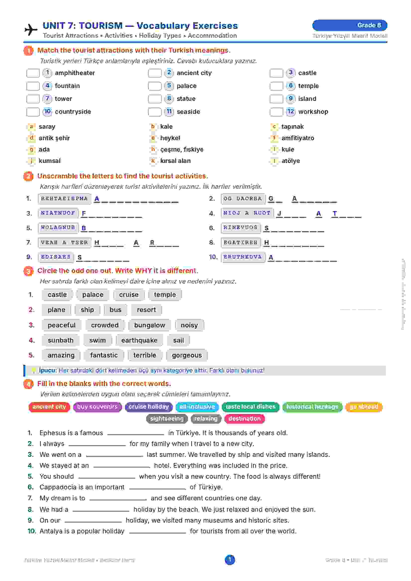 Vocabulary Exercises